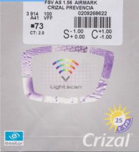 عدسی 1.56 اسیلور با پوشش Crizal PREVENCIA - Image 2